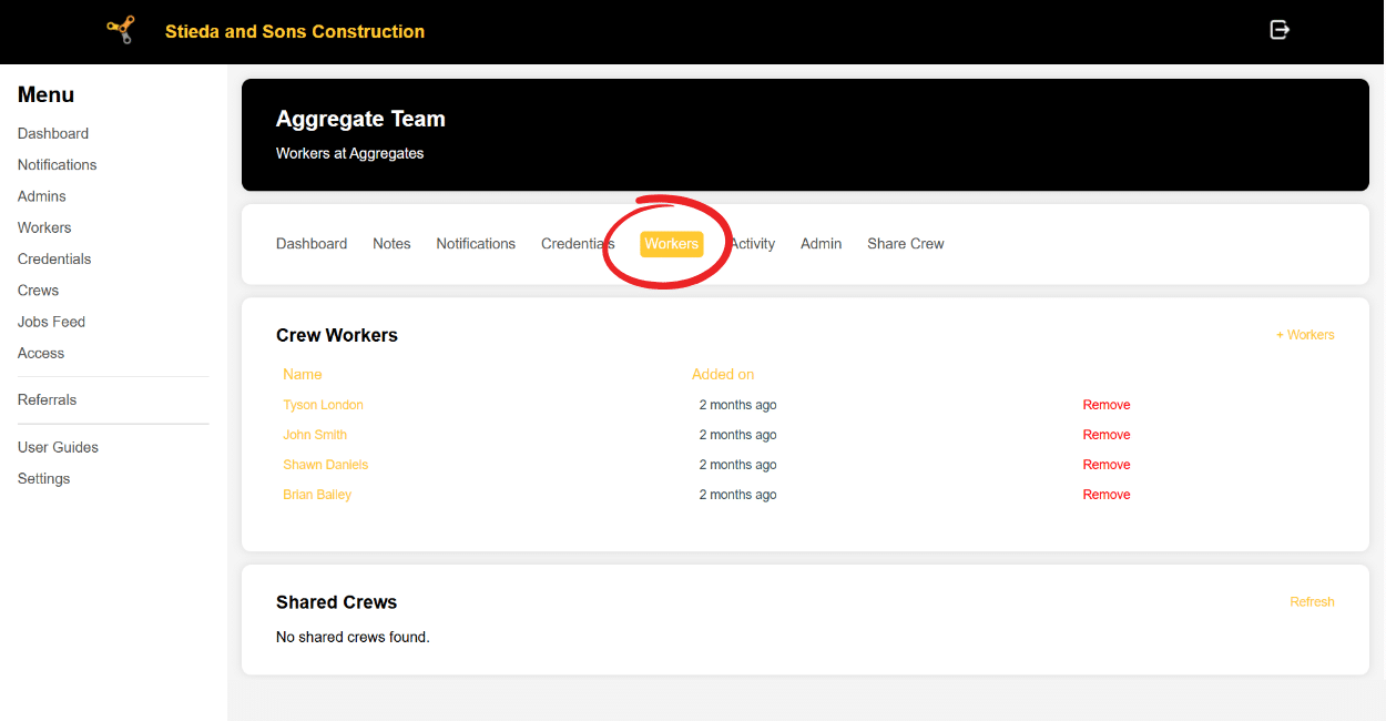 Sub Add Workers To Crew